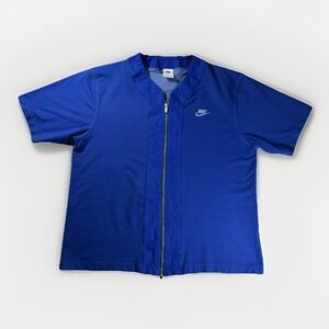 Nike Full Zip Short Sleeve Shirt Blue Men's Large DM6899-407